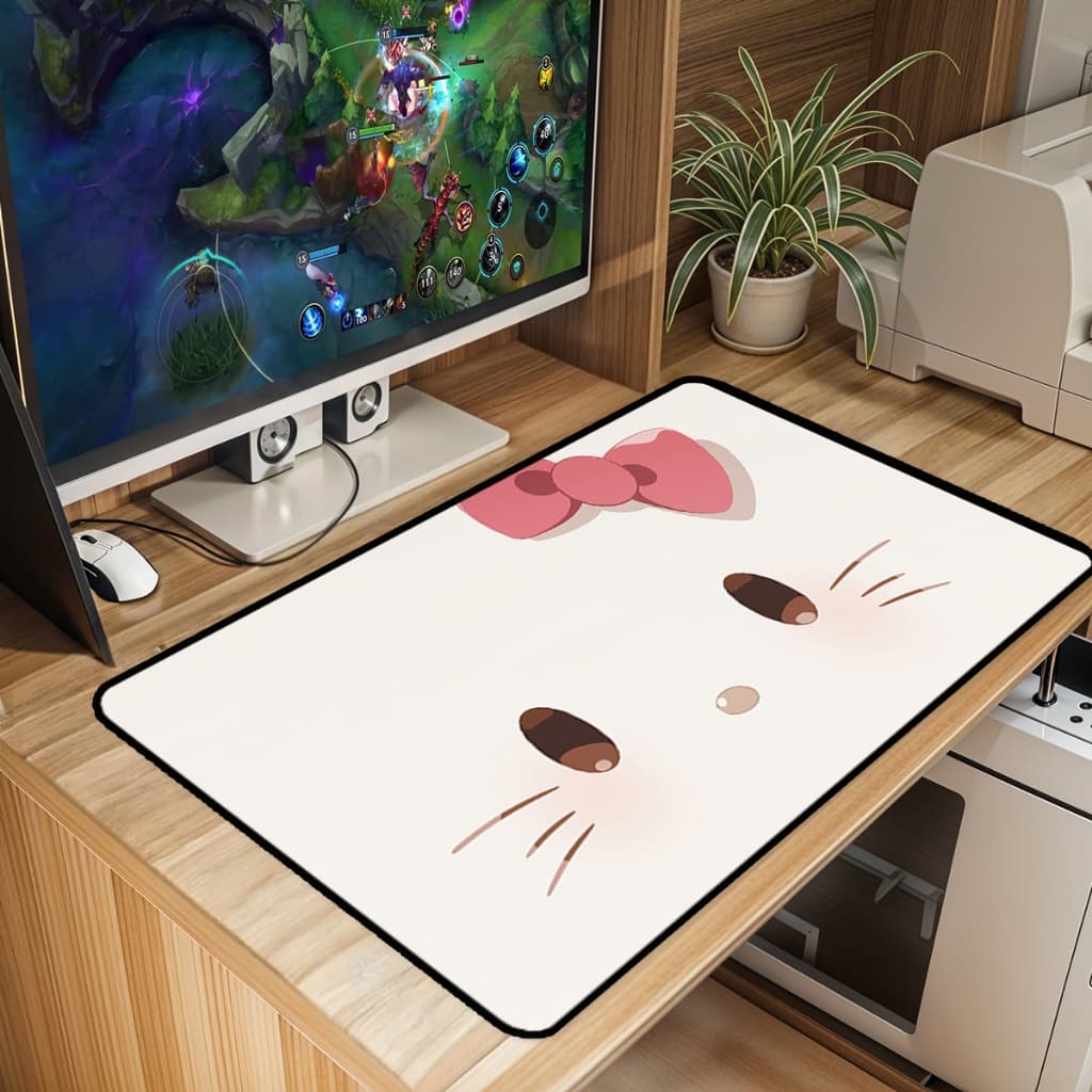 Mouse Pad Hal Kit,Kuro&Cinnamo Gamer Antiderrapante Grande 70x35 80x35 90x40 90x50cm Borda Costurada
