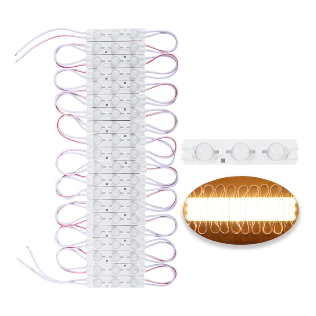 200pçs Módulos Led Injetado 7025 3-led 12v 1,5w Lente 160º
