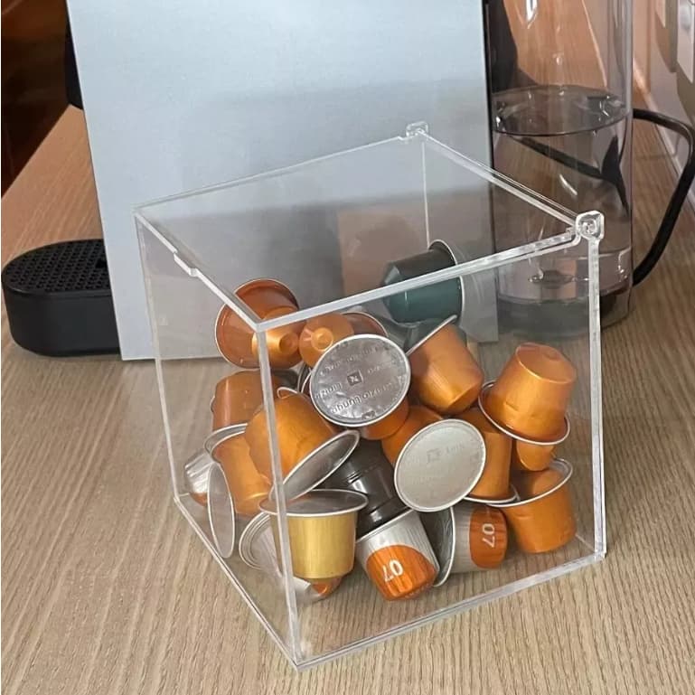 Caixa Porta Cápsulas Cubo De Acrílico Premium Nespresso