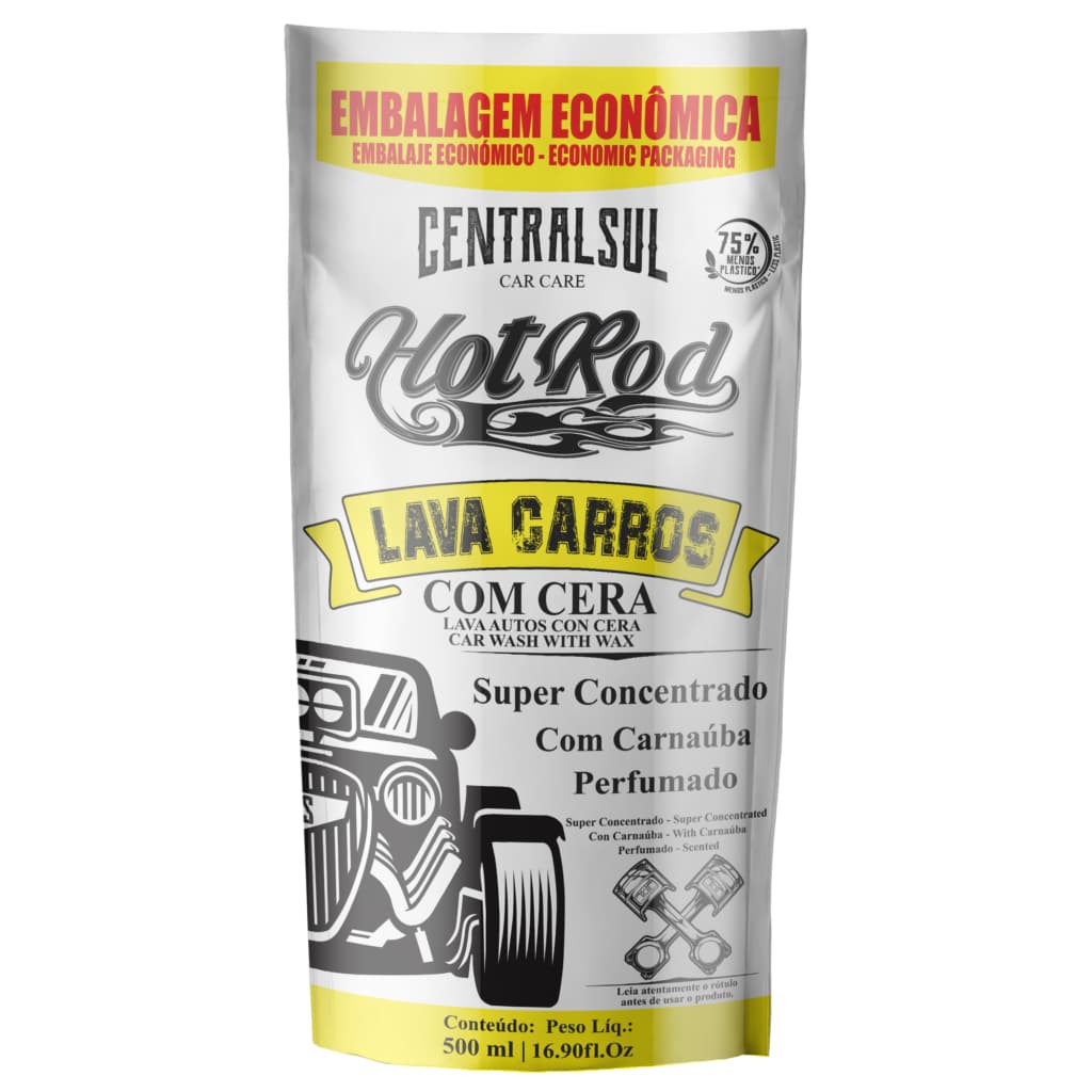 Centralsul Lava Carros Shampoo Hot Rod com Cera 500ml