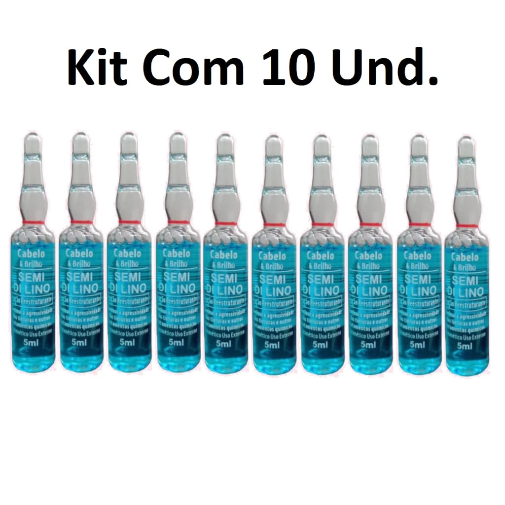 Kit 10 Ampolas Semi di Lino 5ml - Cabelo & Brilho - Arovitel