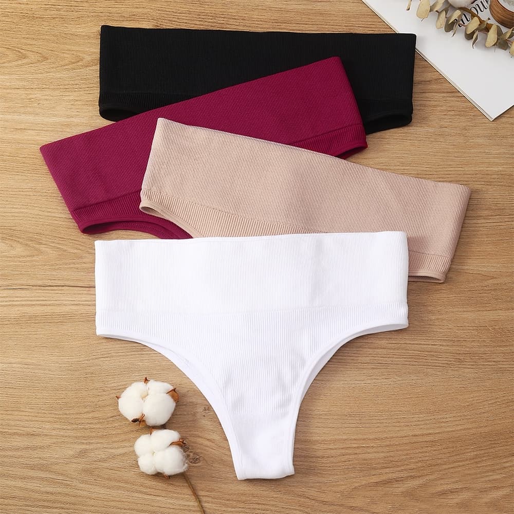 Kit  2 Calcinha Cós Alto 7cm Calcinha Cós Conforto Dia a Dia Tanga Cos alto Tanga ou Fio