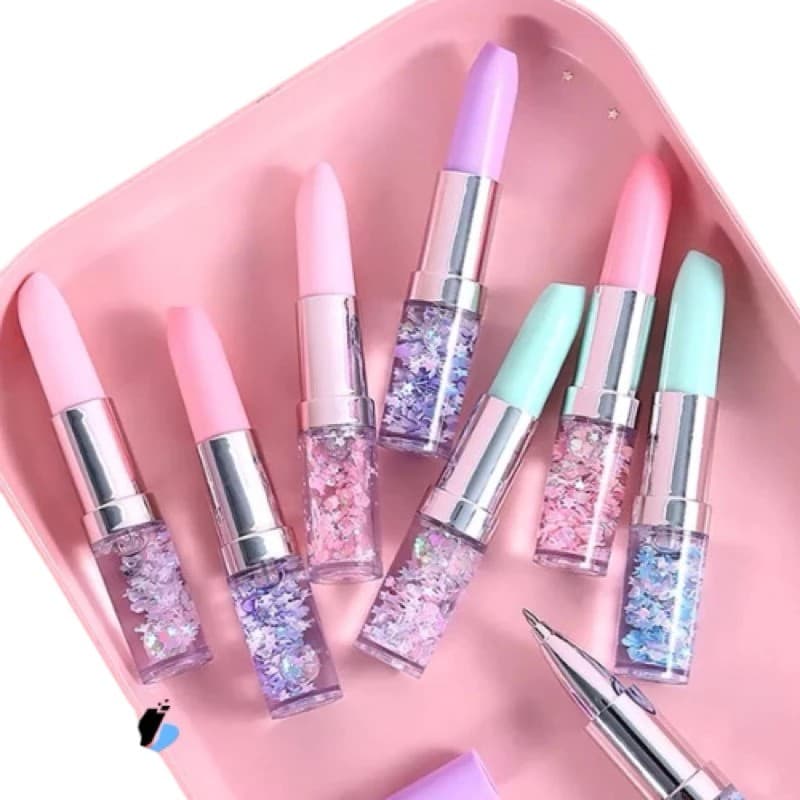 Canetas Coloridas KIT COM 10 cores caneta de gel formato de batom super fofas