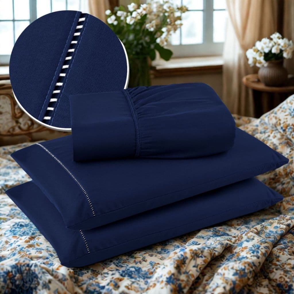 Jogo de Lençol Ponto Palito Para Cama Box Queen + 2 Porta Travesseiro - DMX CONFECÇÕESJLPP.QUE-DMX-