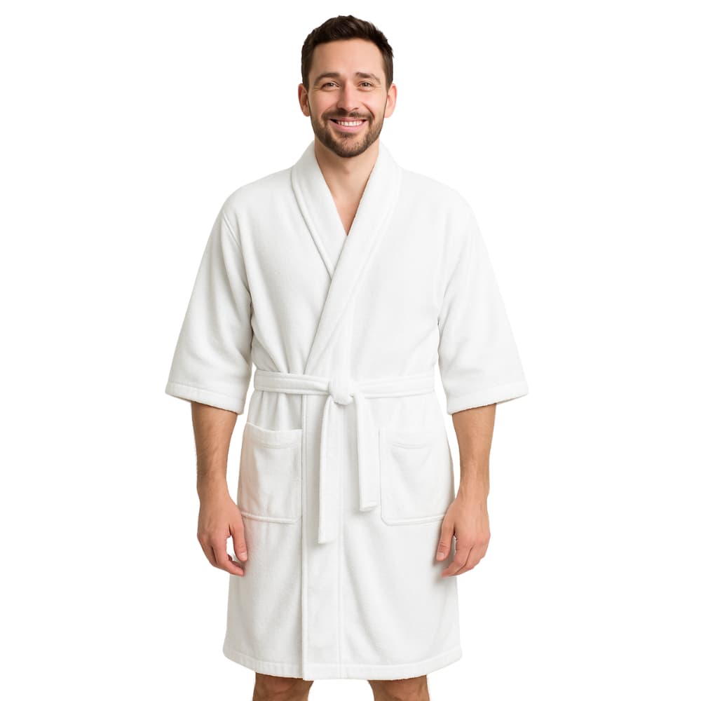 Roupão Masculino Atoalhado 100% Algodão Saída de Banho Macio Confortável Piscina Spa Premium