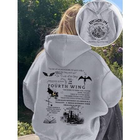 Blusa Moletom com Capuz Quarta Asa Riorson House Aretia Fourth Wing Frente e Costas