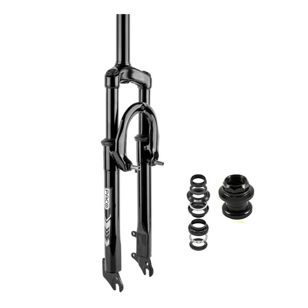 Garfo de Bicicleta Aro 26 Amortecedor V-Brake Suspensão Standard - 21.1mm + Brinde Caixa de Direção