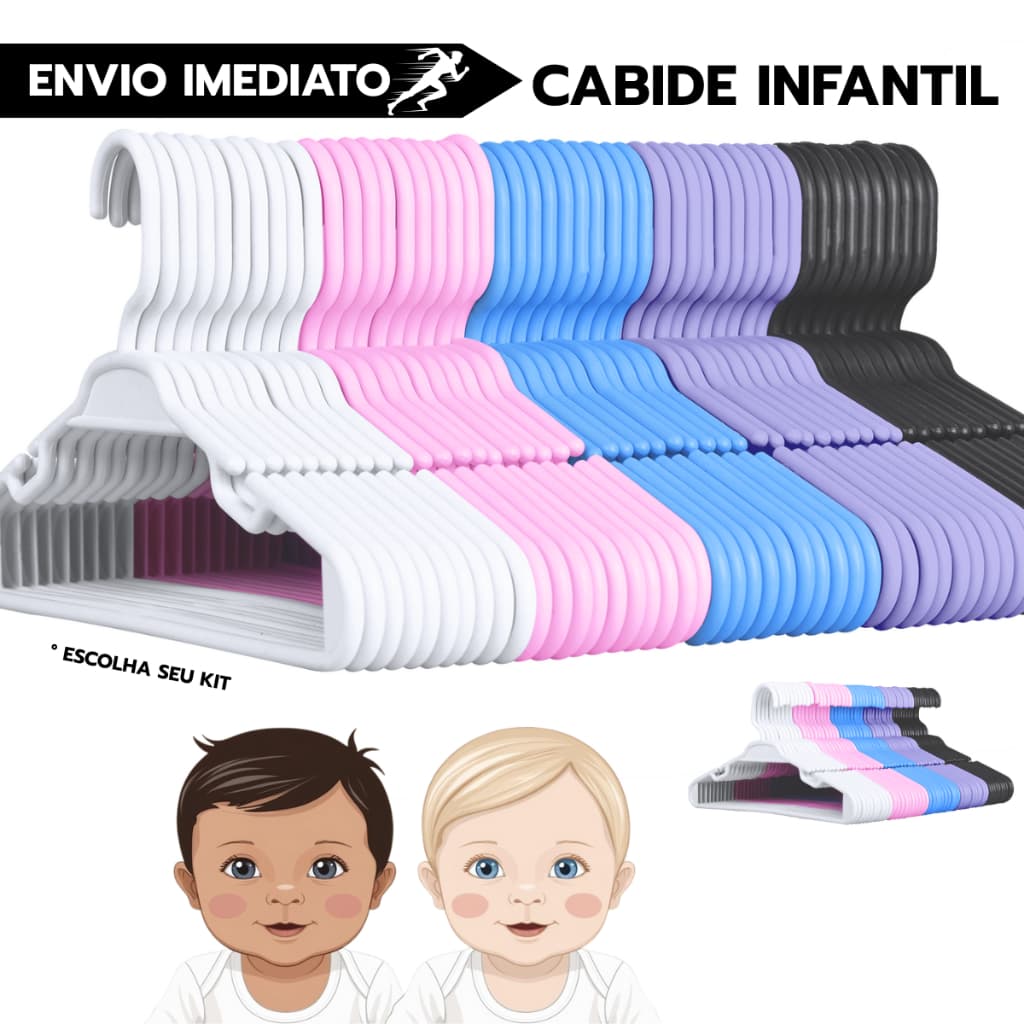 Cabide Bebê  Baby Infantil - Envio Imediato - Escolha Seu Kit Cor  e Quantidade