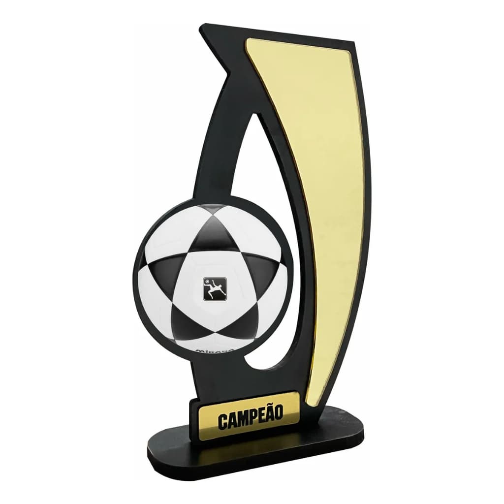 Troféu De Futevolei Em Mdf C/ Acrílico Dourado - 20cm