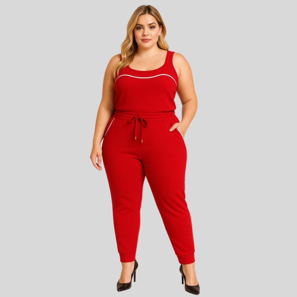 Conjunto Plus Size Feminino com Regata e Calça. Conjunto Feminino Plus Size de Inverno e Trabalho.