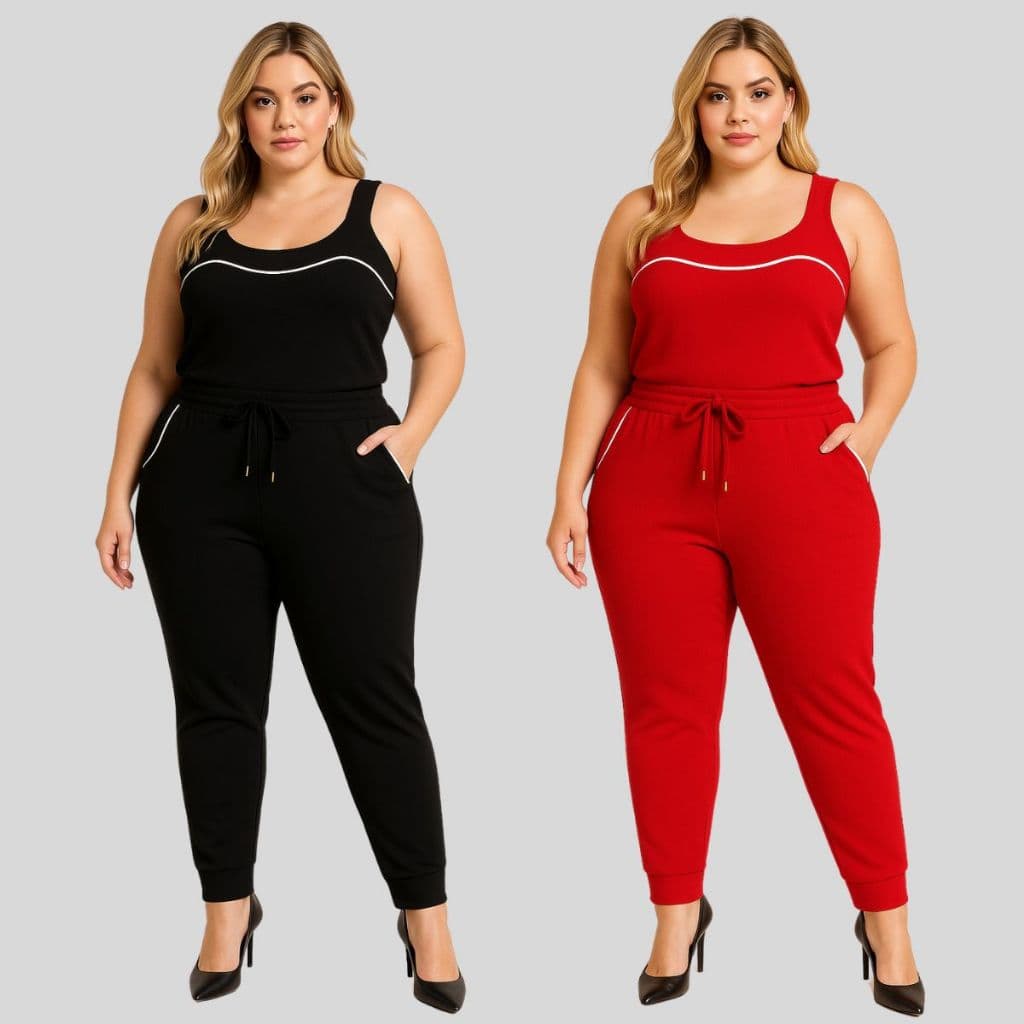 Kit 2 Conjunto Plus Size Feminino com Regata e Calça. 2 Conjunto Feminino Plus Size de Inverno e Trabalho.