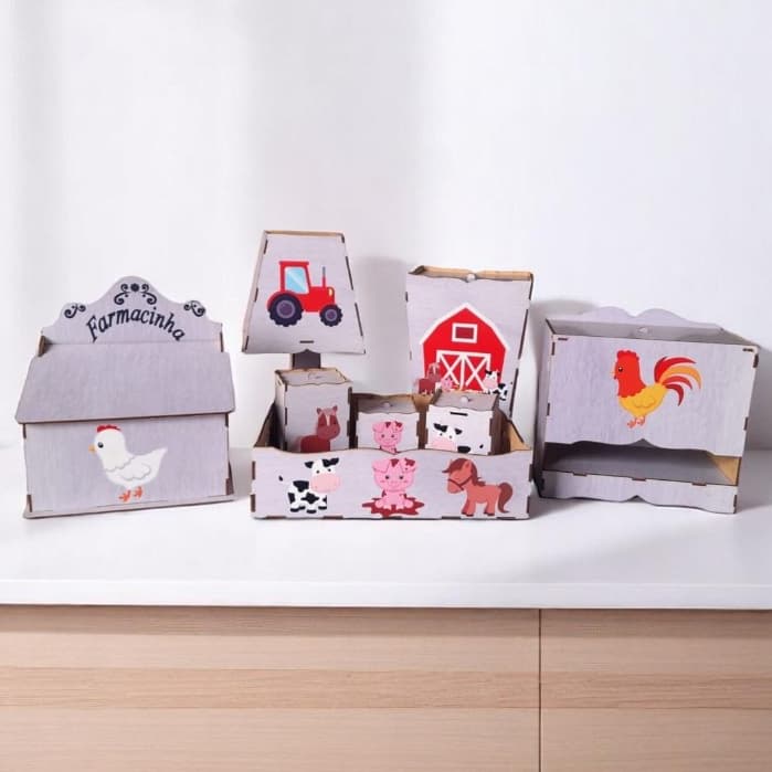 Kit Higiene para Bebê Fazendinha 8 Peças - Edição Especial