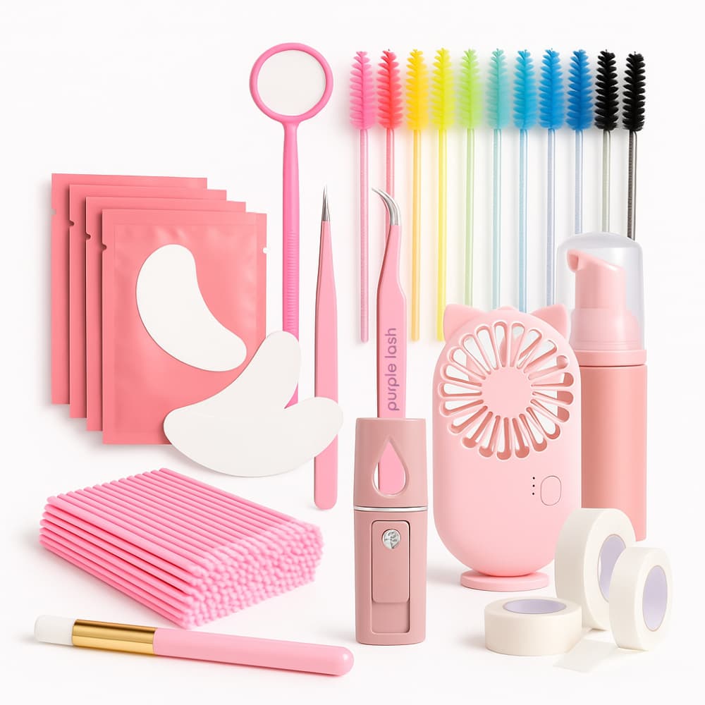 Kit Completo Para Extensão De Cílios Com Pinças Nano Mister Ventilador Escovinha