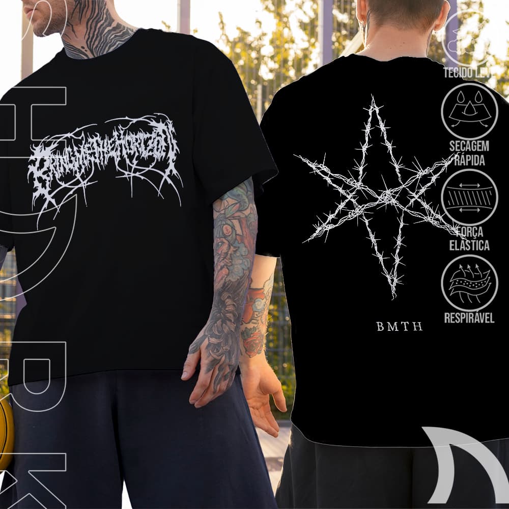 Camiseta Basica e OVERSIZED Bring Me The Horizon BMTH Banda Rock Vintage 90s Unissex