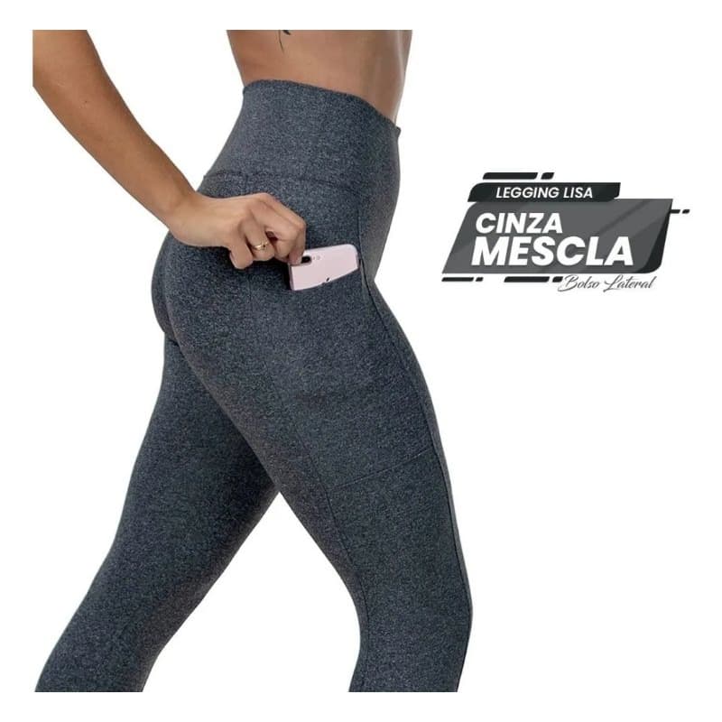 Calça Legging com bolso lateral academia básica