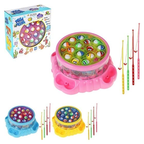 Pega Peixe Pesca Brinquedo Pescaria Lago Giratório  15 Peixes  - Art Brink