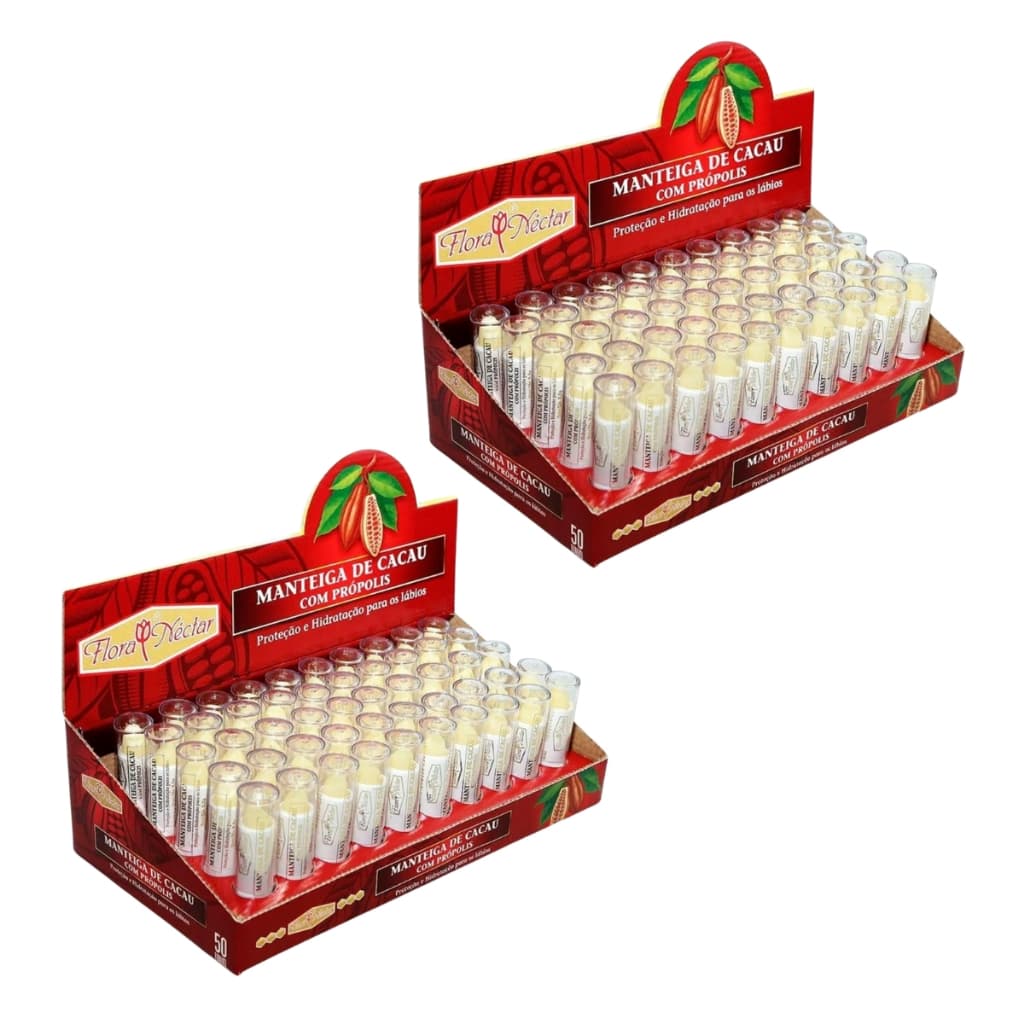 Kit 2 Display 50 Protetor Labial Manteiga de Cacau Própolis