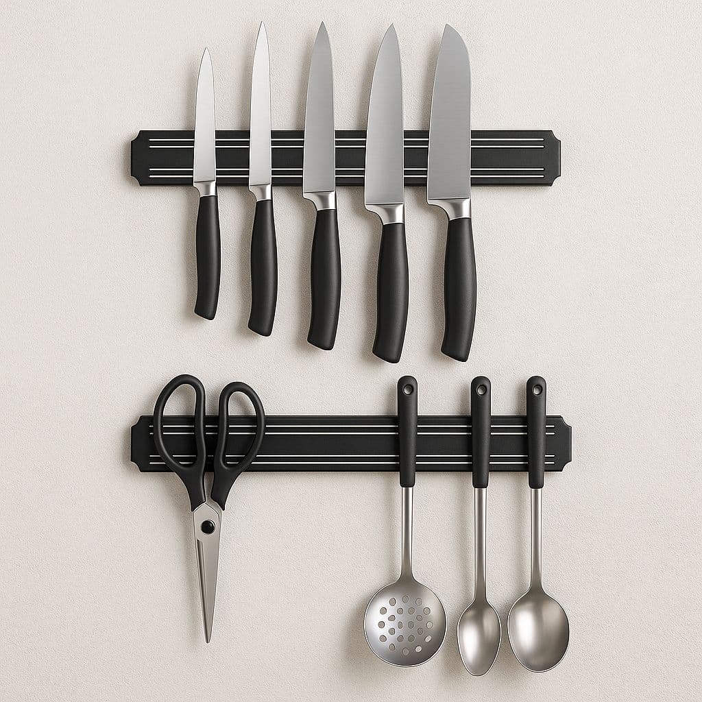 Kit 2 Barra Magnética Faca 37,5cm e Ferramenta Imã Parede