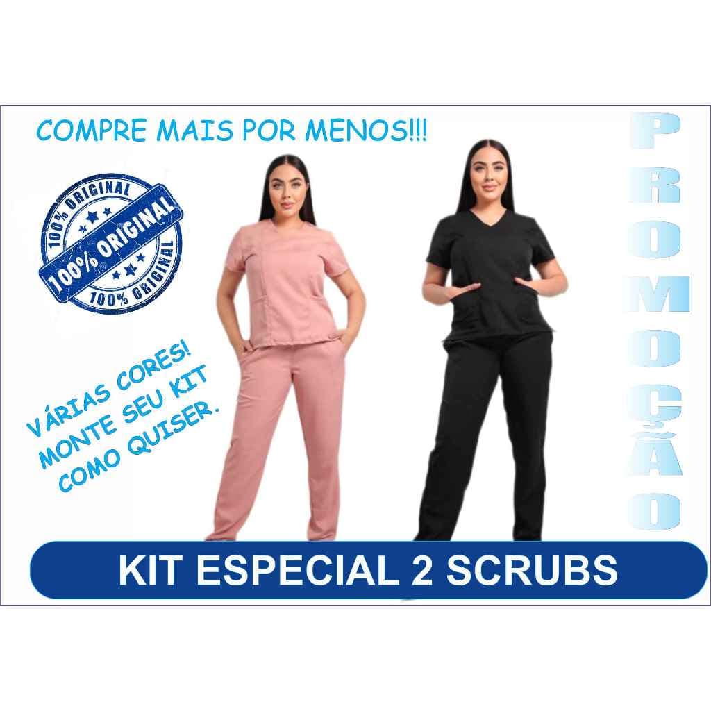 Kit 2 Pijamas cirúrgicos GABARDINE, Uniforme enfermagem, Scrub Feminino