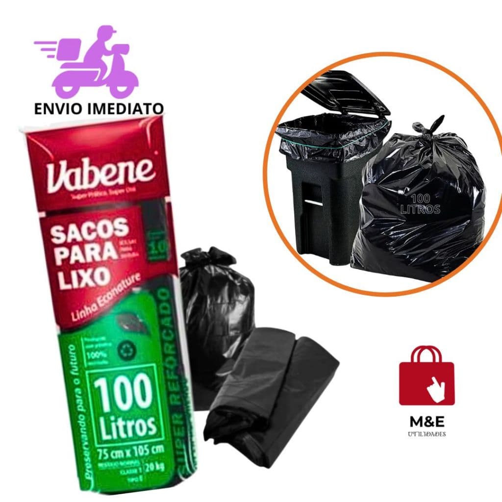 Saco De Lixo 100lts Reforçado- Preto