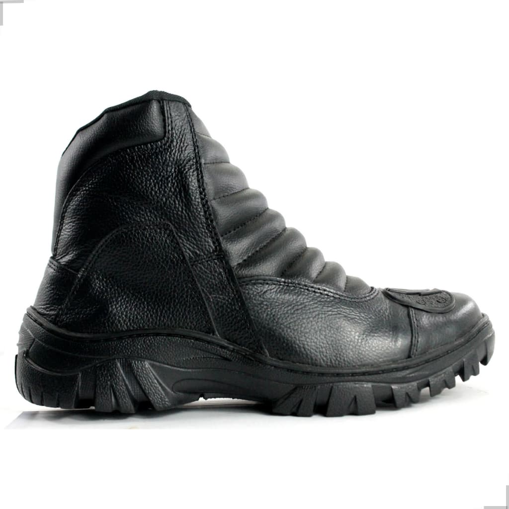 Bota Motoqueiro Masculina Semi Impermeável Couro Coturno Masculino Adventure Motociclista Militar