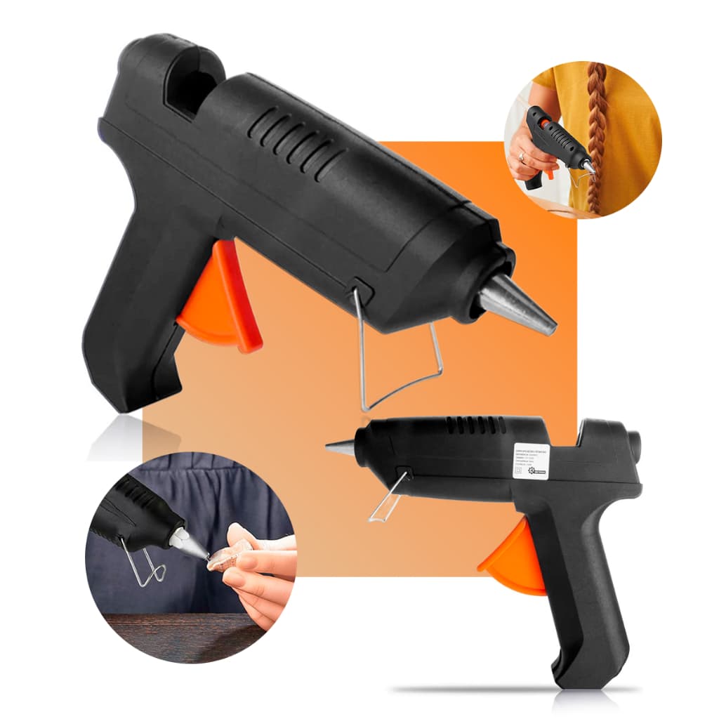 Pistola De Cola Quente Profissional Grande 40w 127-220v Bivolt Opção Com Bastões ou Sem