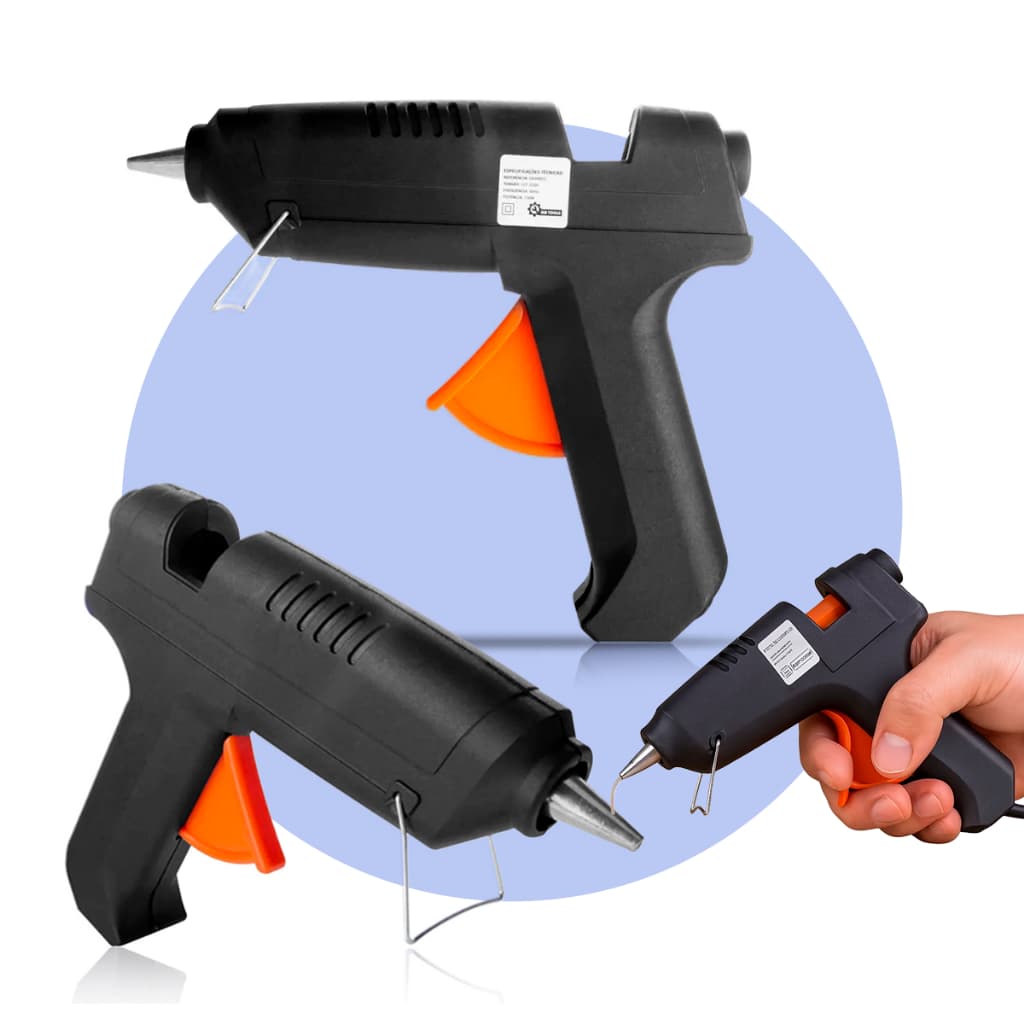 Pistola De Cola Quente Profissional 20w Bico Fino Pequena 127-220v Bivolt Opção Com Bastões ou Sem
