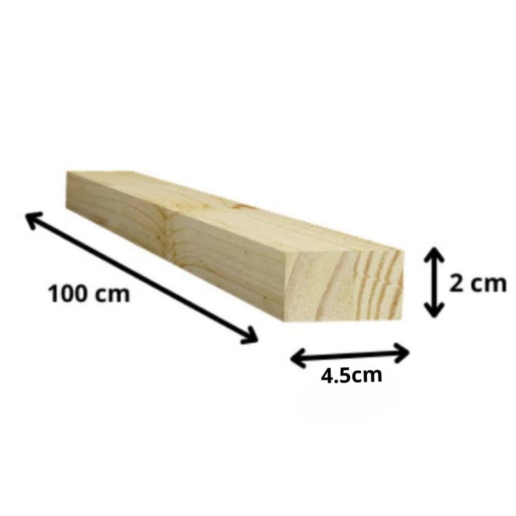 KIT COM 10 MADEIRA PINUS SARRAFO 100X4.5X2 PARELHADA NATURAL
