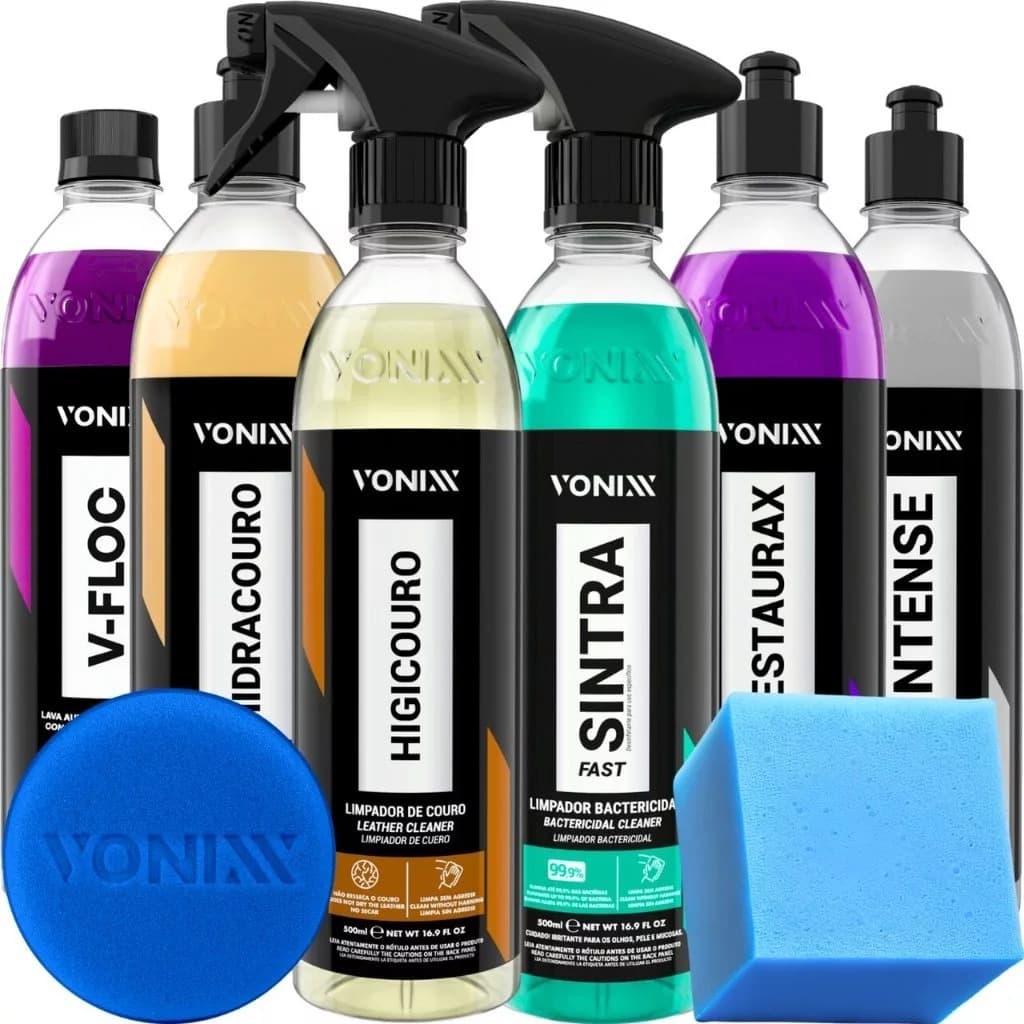 Kit Lavagem e Revitalização Automotiva Sintra Restaurax V-Floc Vonixx
