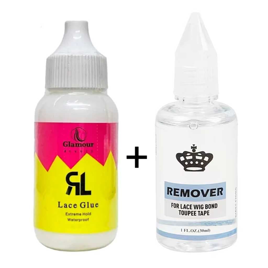 Kit Cola 38ml para cabelo hair bonding glue +Solução Removedora De Cola 30ml Para Perucas-Dissolvedor Adesivo