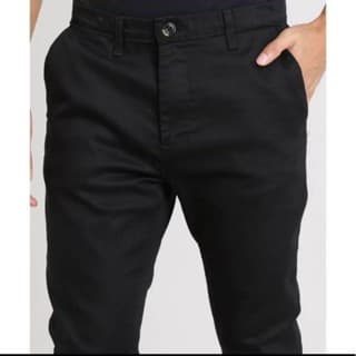 Calça Sarja Preta Masculina Tradicional Corte Reto Plus Size até o 60