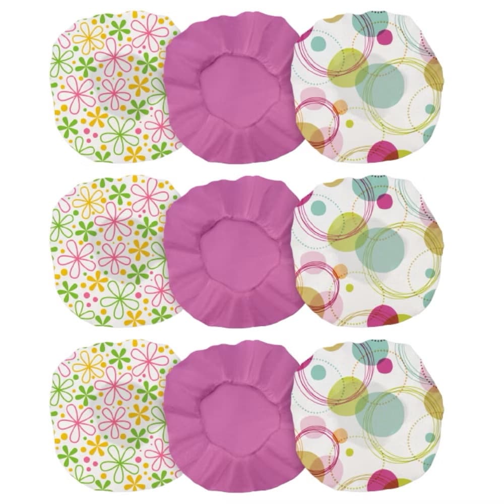 Kit Com 3 Toucas para Banho Impermeável Plástico Tintura Hidratação Com Elástico - Diversas Estampas