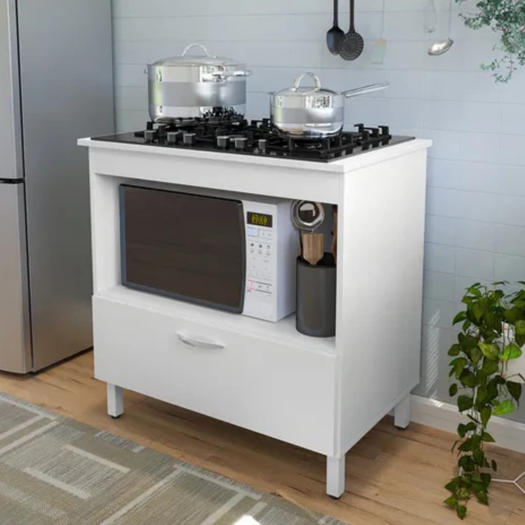 Balcão Para Cooktop 4 e 5 Bocas e Espaço Para Forno