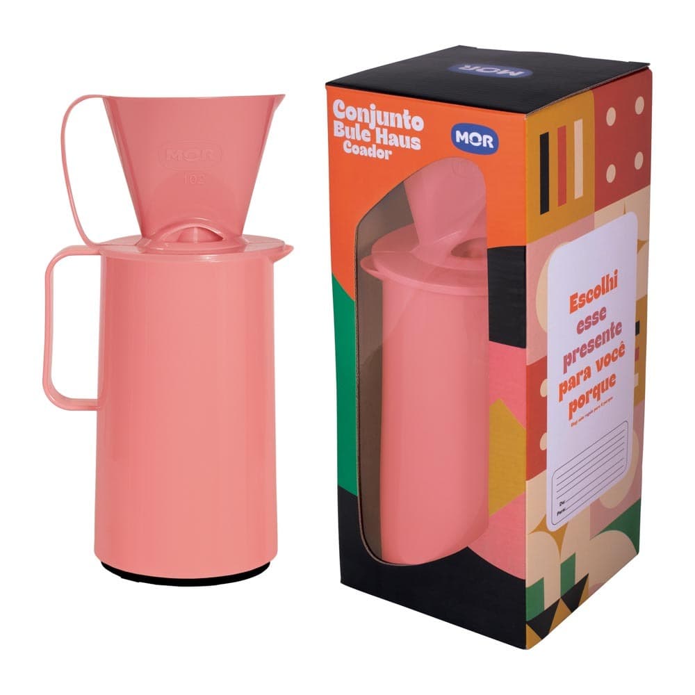 Garrafa Bule Térmica 500ml  Haus Pêssego com Coador - MOR