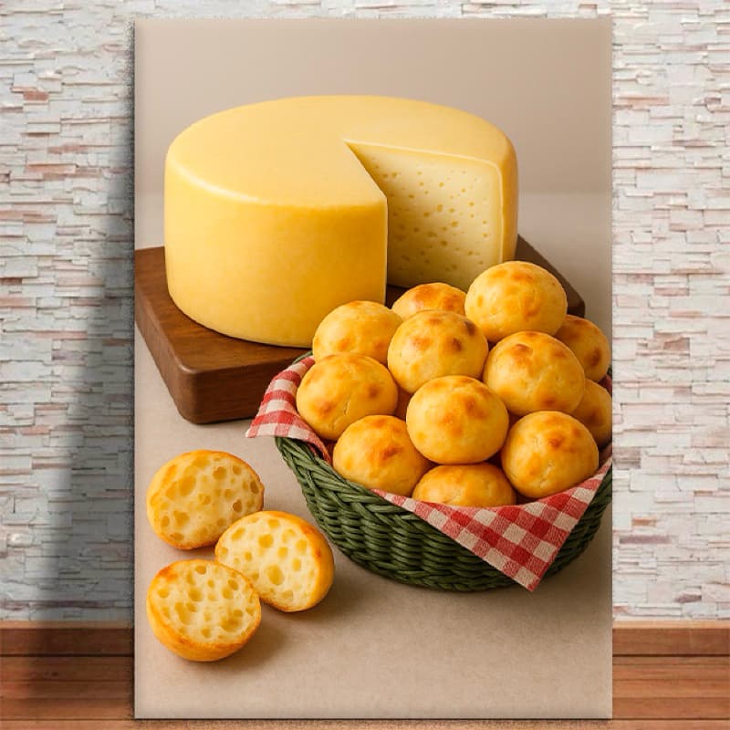 Quadro Decorativo Pães de Queijo Cultura Mineira Padaria MDF 3mm