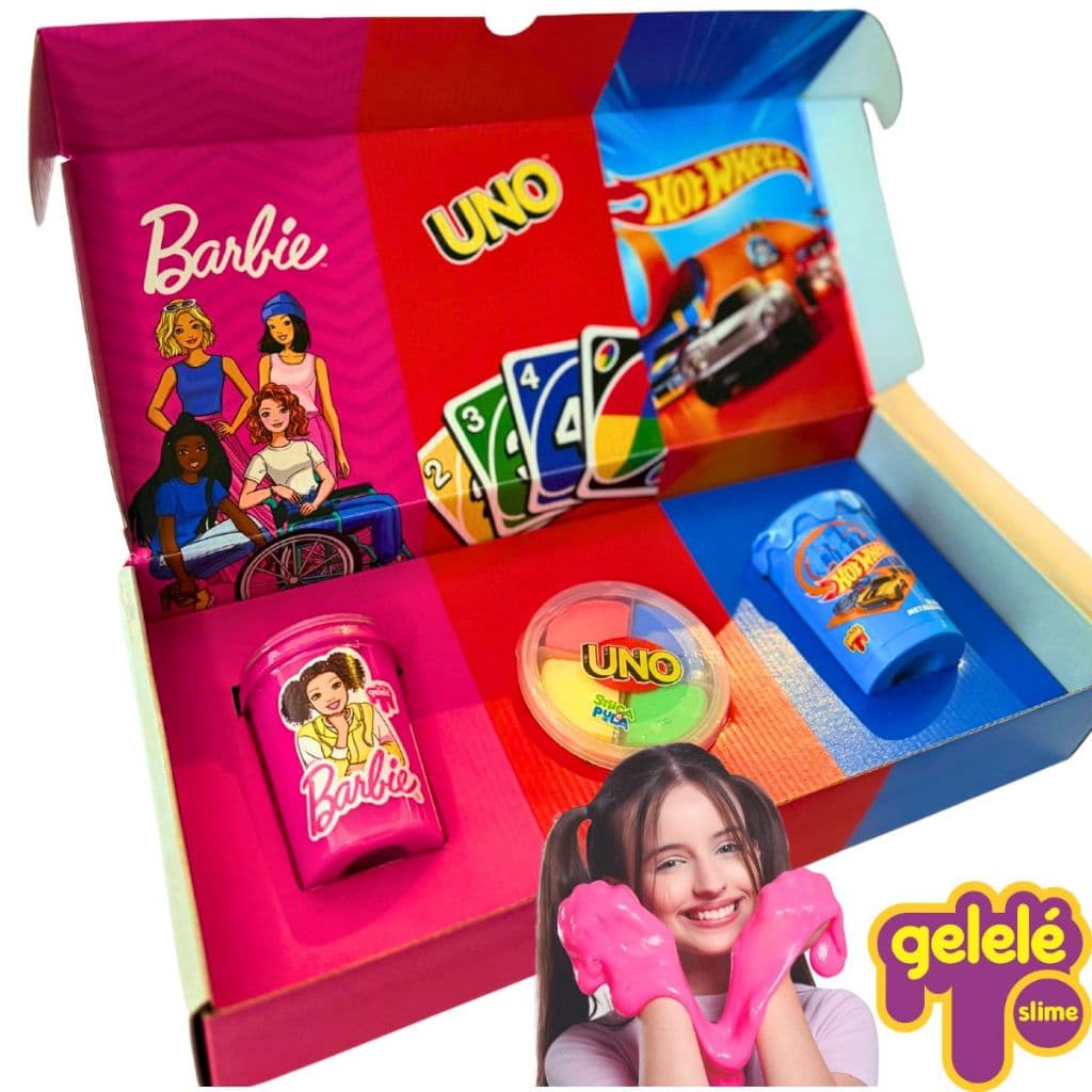 KIT CAIXA SLIME GELELÉ MASSINHA MODELAR STICA PULA AMOEBA CHEIRINHO PERFUME PRESENTE NATAL CRIANÇA