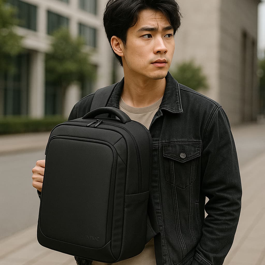 Mochila Executiva Porta Notebook, BOLSA ANTI-FURTO, Intract Preto MIT 5