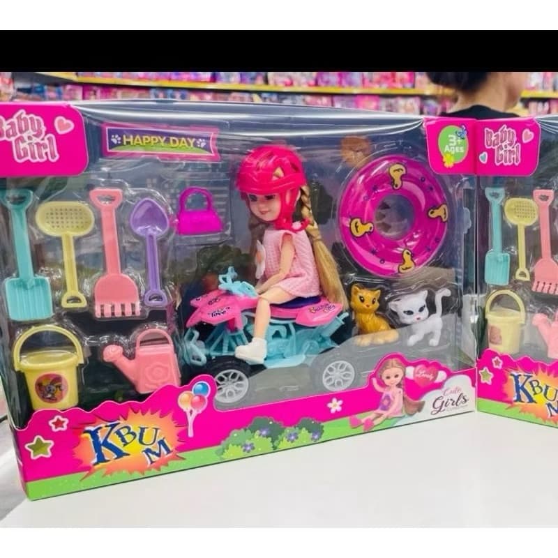 Boneca KBum com Moto, Gatinhos e Acessórios - Brincadeira Divertida para Crianças!
