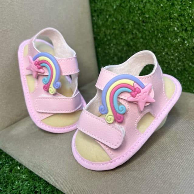 SAPATINHO PAPETE DE BEBÊ INFANTIL  ARCO-ÍRIS  / MENINA MESVERSARIO SANDALIA