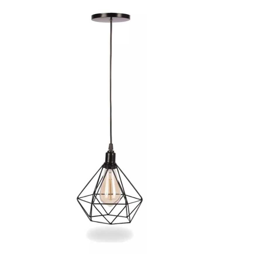 Pendente Diamante Preto Aramado 1 Metro