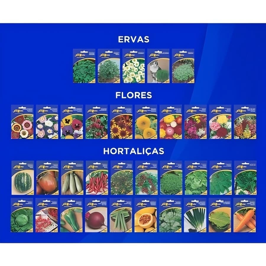 Kit 1000 Sementes Variadas AllGarden Sortidas para Jardim e Horta | Flores, Hortaliças e Temperos | Unidade
