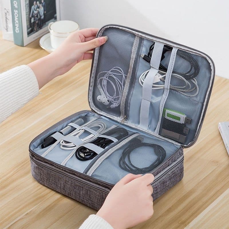 Bolsa De Armazenamento De Cabo De Dados Digital Multifuncional Viagem Necessário