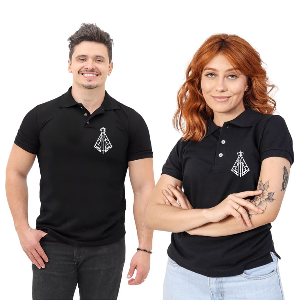Kit Camisa Polo Casal  Look Namorados Estilo Country Nossa Senhora
