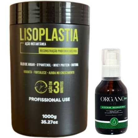 Máscara Lisoplastia 3 Min + Óleo Alecrim Rosmarinus 100ml Para Queda e Crescimento