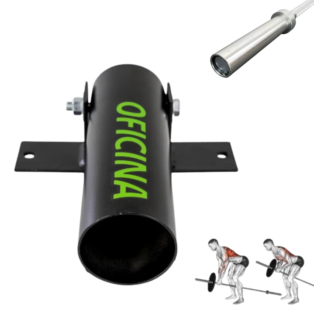 Suporte de Remada Cavalinho Articulado Barra Olímpica Front Squad, Power Clean & Landmine Barbell