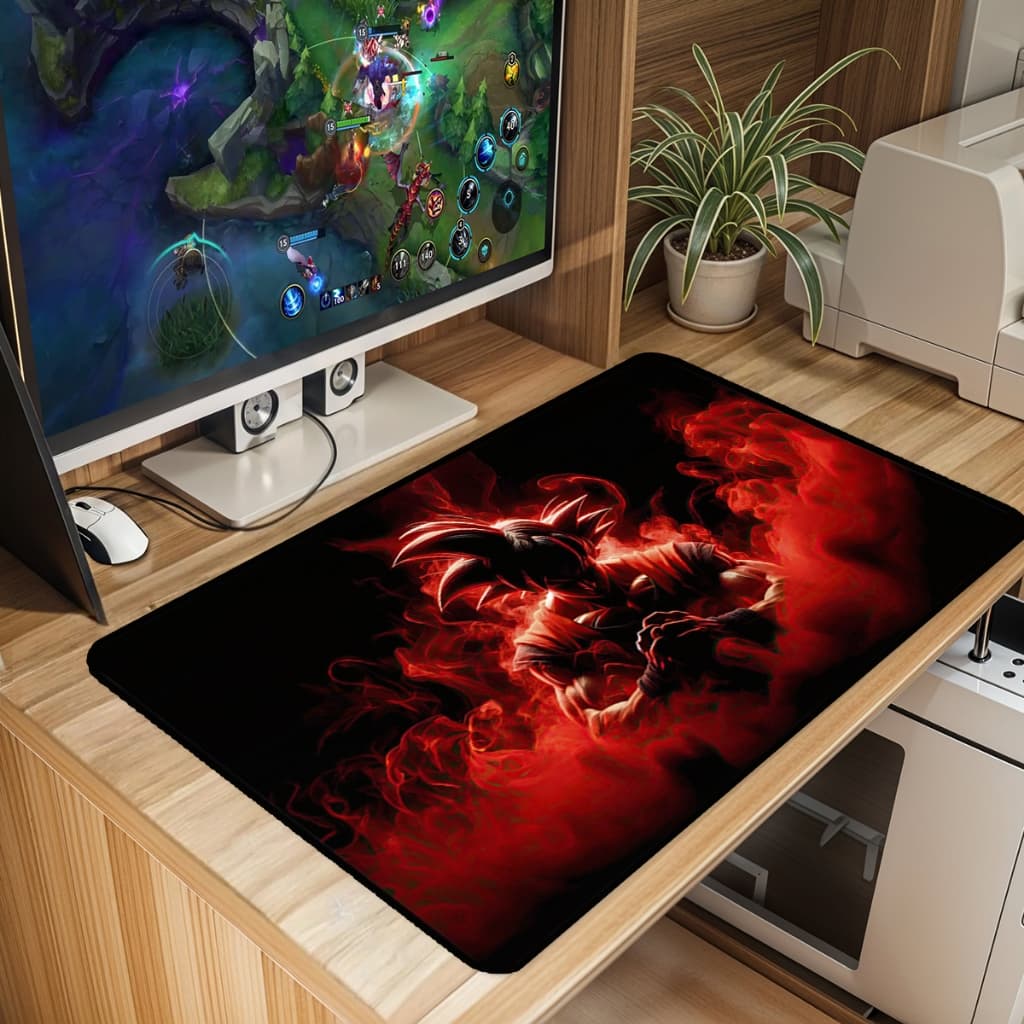 Mouse Pad DBZ Dragon Gamer Antiderrapante Grande 70x35 80x35 90x40 90x50 cm Borda Costurada