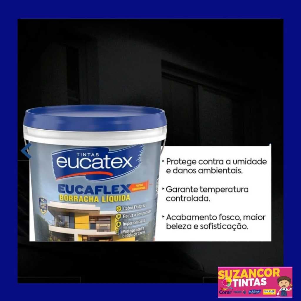 Tinta Borracha Liquida Impermeabilizante Eucatex Fosco 4kg Várias Cores