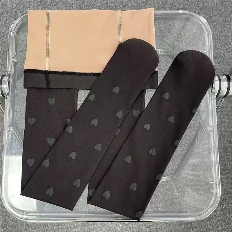 Meias-calça Translúcida Feminina com Renda com coraçao com lisa – Alta Elasticidade, , Confortável | 612 ou 3360
