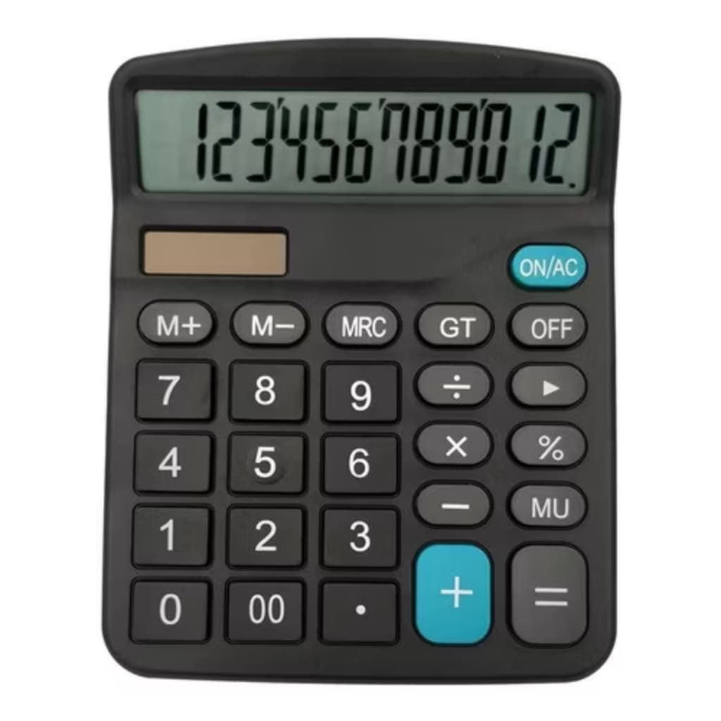 KAPBOM Calculadora de Mesa Escritório Solar Comercial 12 digitos Grande KA-1171 + UM PILHA DE GRATISIS