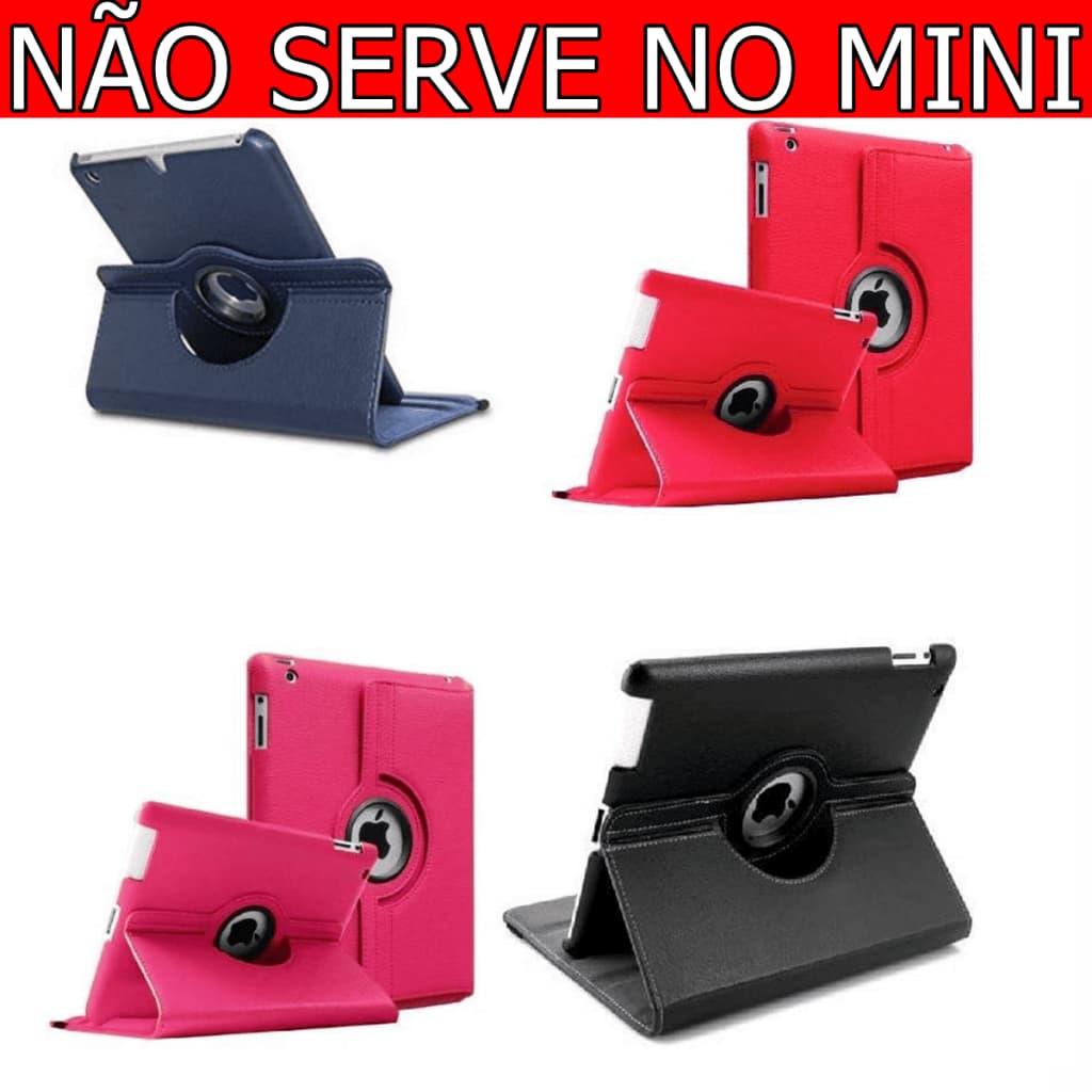 Capa para iPad 2/3/4 Rotação e Suporte (iPad 2º 3º 4º geração) Preta